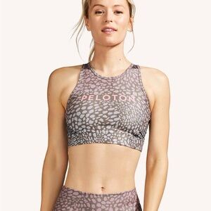 Peloton x WITH Collab Riverstone High-Neck Sports Bra.